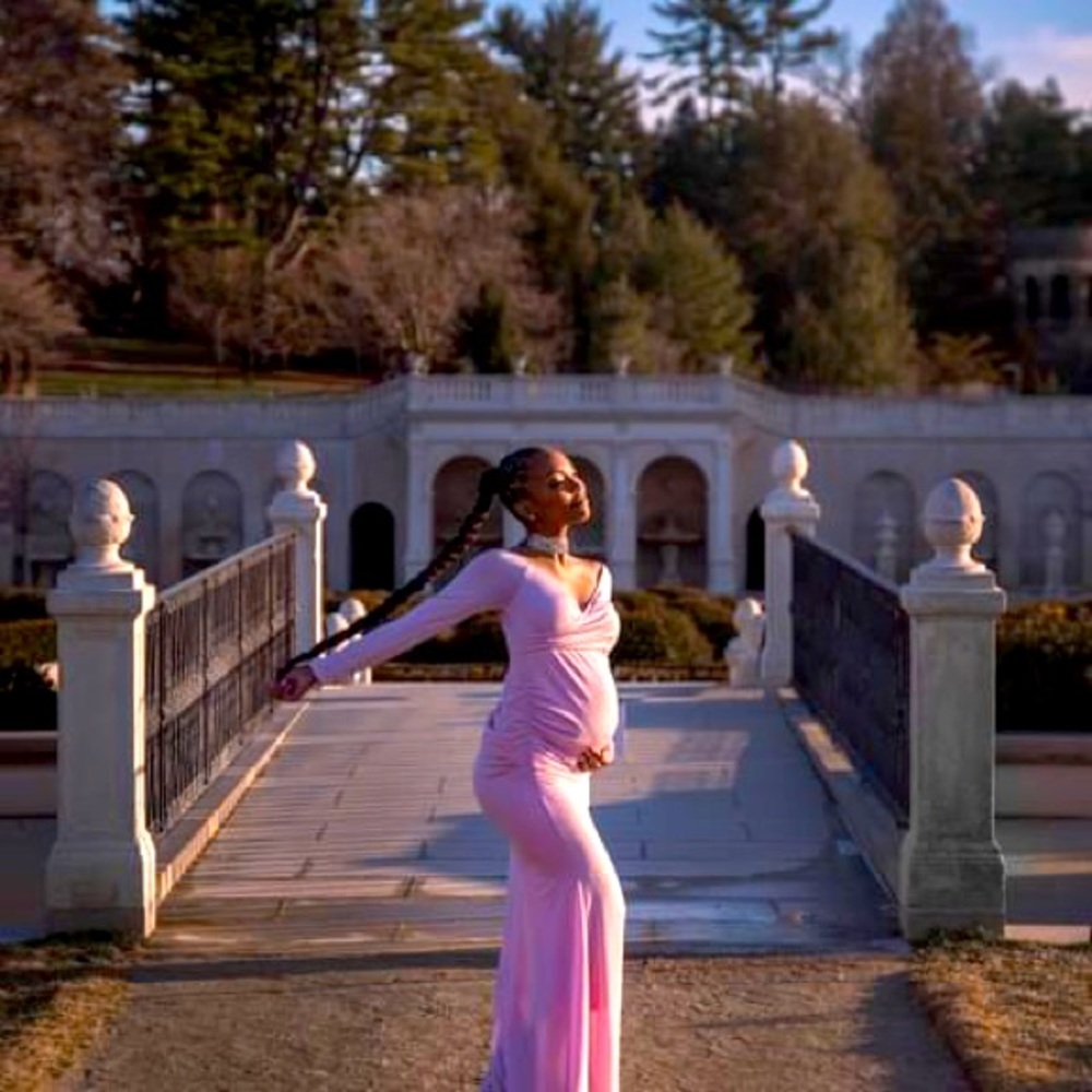 Pink blush maternity dress